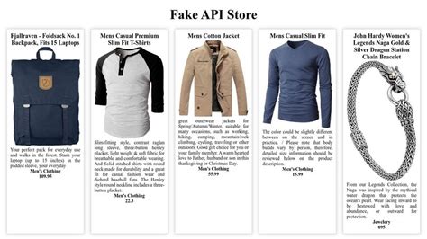 fake clothing api